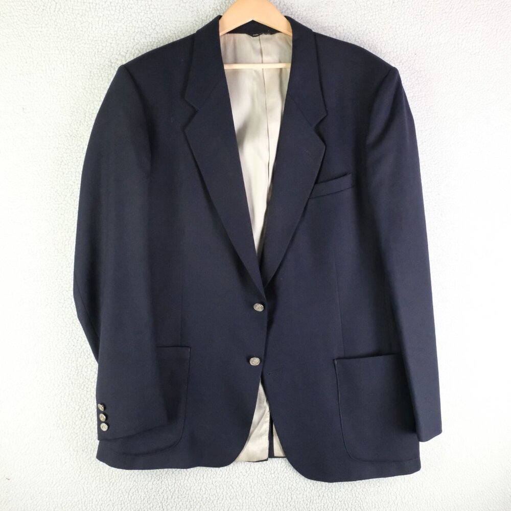 Bay Club Blazer Jacket Mens 46 Tall Wool Made Canada Classic Office Sport Coat